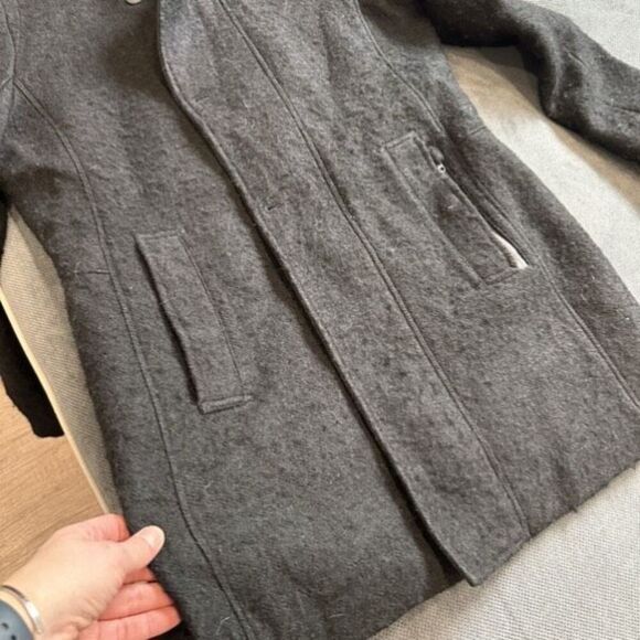 G-Star Raw Women's Wool Lined Relax Trench Overcoat Jacket Charcoal Gray Large - Picture 9 of 16